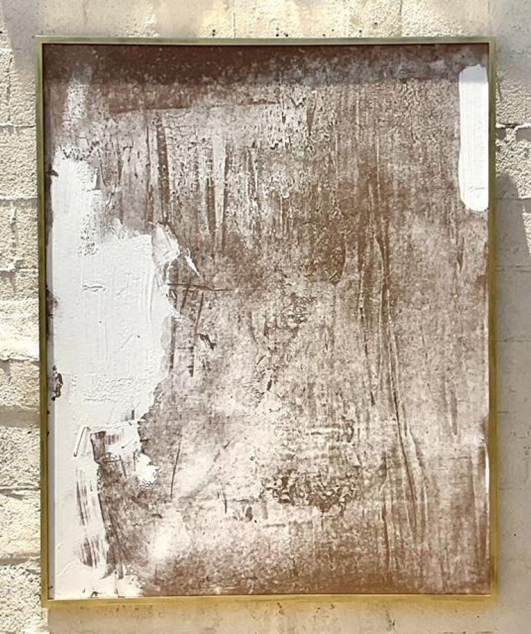 Vintage Boho Original Abstract Oil Painting on Canvas For Sale at 1stDibs