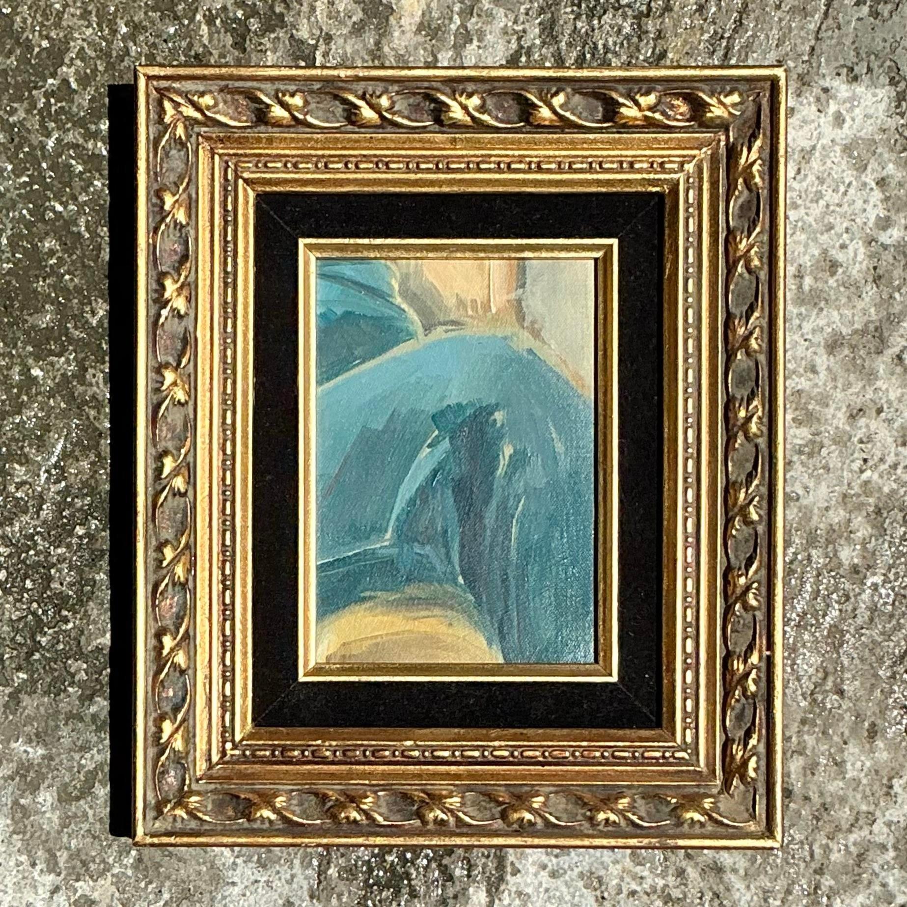 Originales abstraktes Ölgemälde auf Leinwand, Boho im Zustand „Gut“ im Angebot in west palm beach, FL