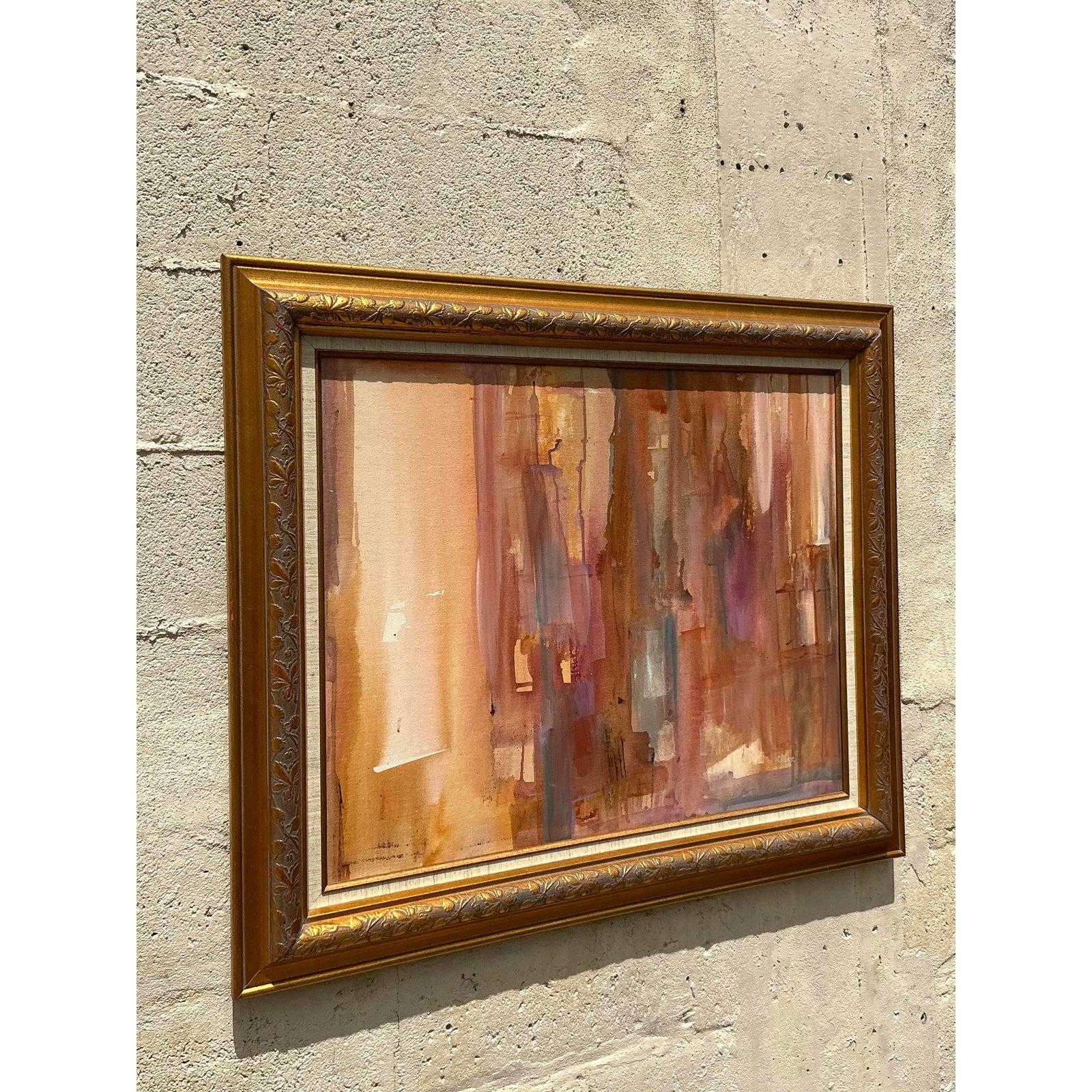 Originales abstraktes Ölgemälde auf Leinwand, Boho (amerikanisch) im Angebot