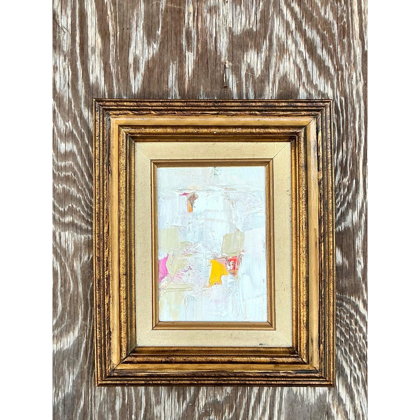Originales abstraktes Ölgemälde auf Leinwand, Boho im Zustand „Gut“ im Angebot in West Palm Beach, FL