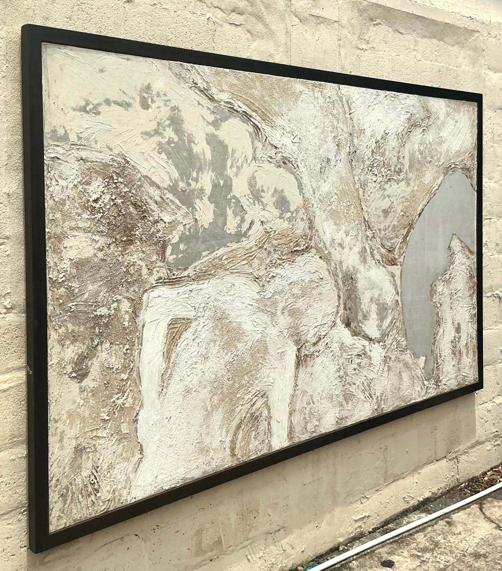 Originales abstraktes Ölgemälde auf Leinwand, Boho (20. Jahrhundert) im Angebot