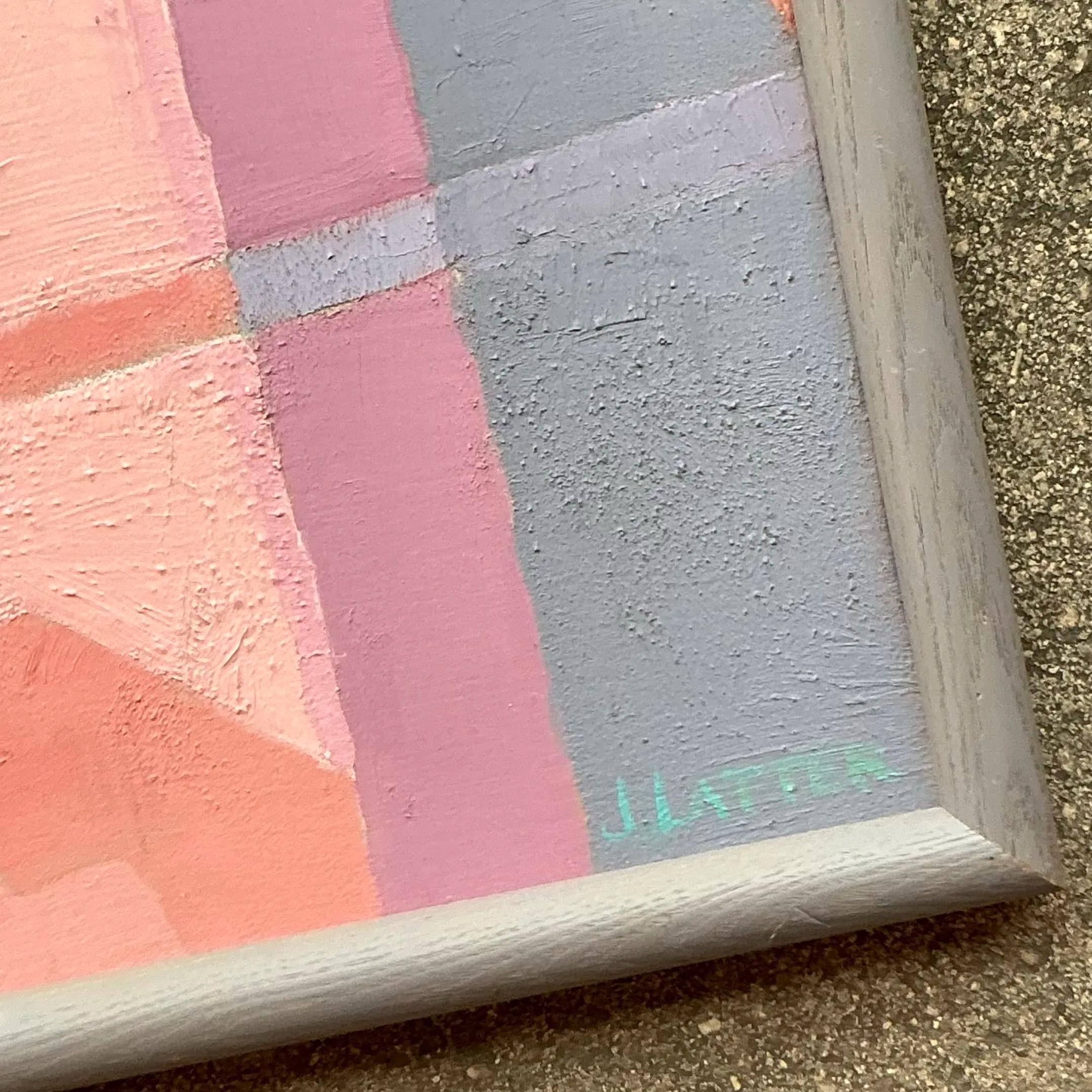 Originales abstraktes Ölgemälde auf Leinwand, Boho (20. Jahrhundert) im Angebot