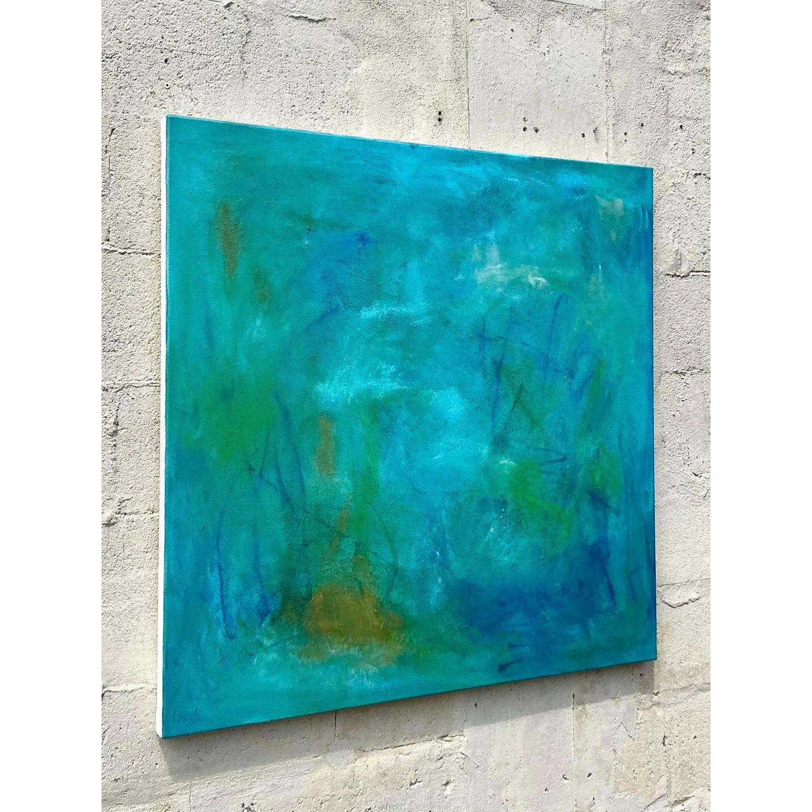Originales abstraktes Ölgemälde auf Leinwand, Boho (21. Jahrhundert und zeitgenössisch) im Angebot