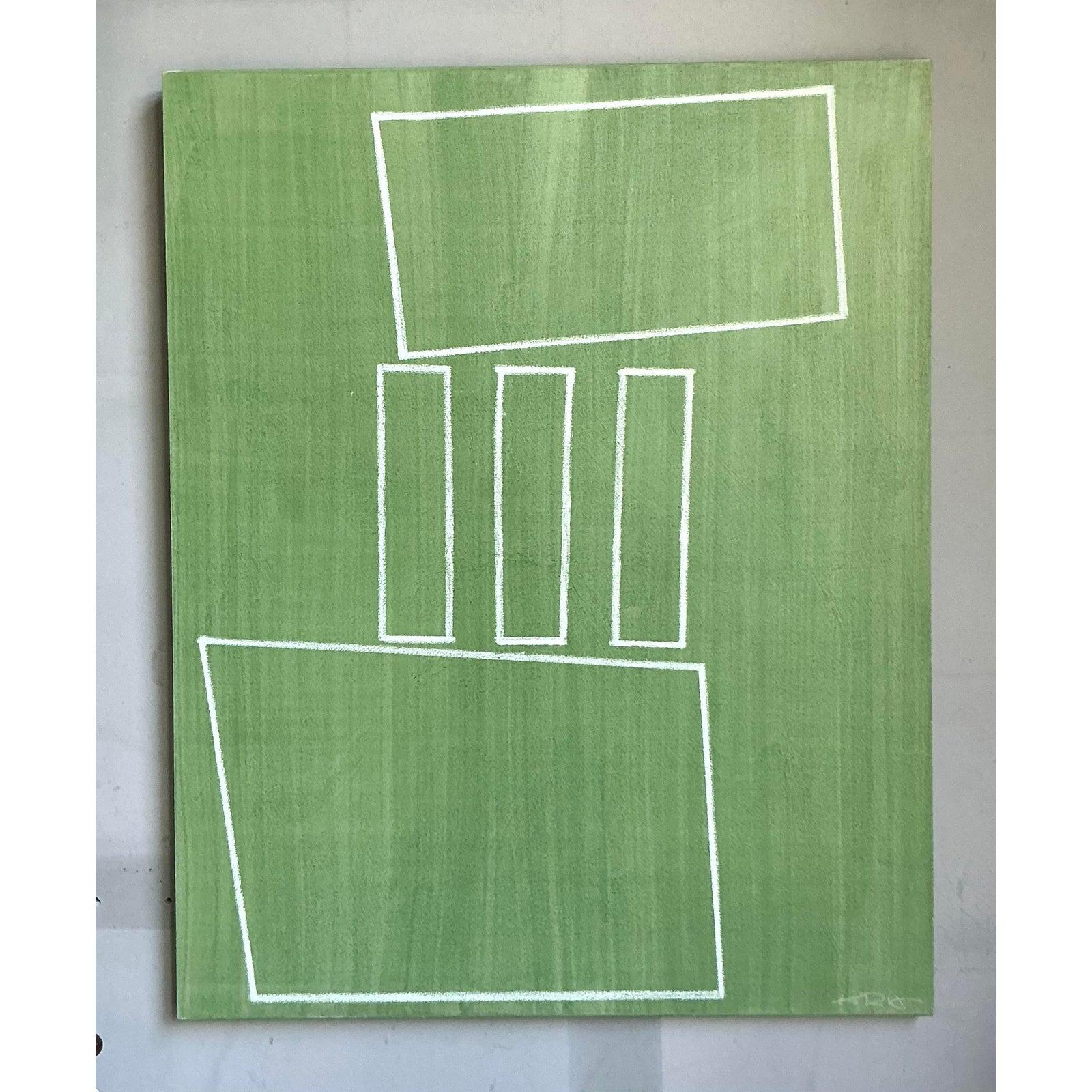 Originales abstraktes Ölgemälde auf Leinwand, Boho im Zustand „Gut“ im Angebot in West Palm Beach, FL