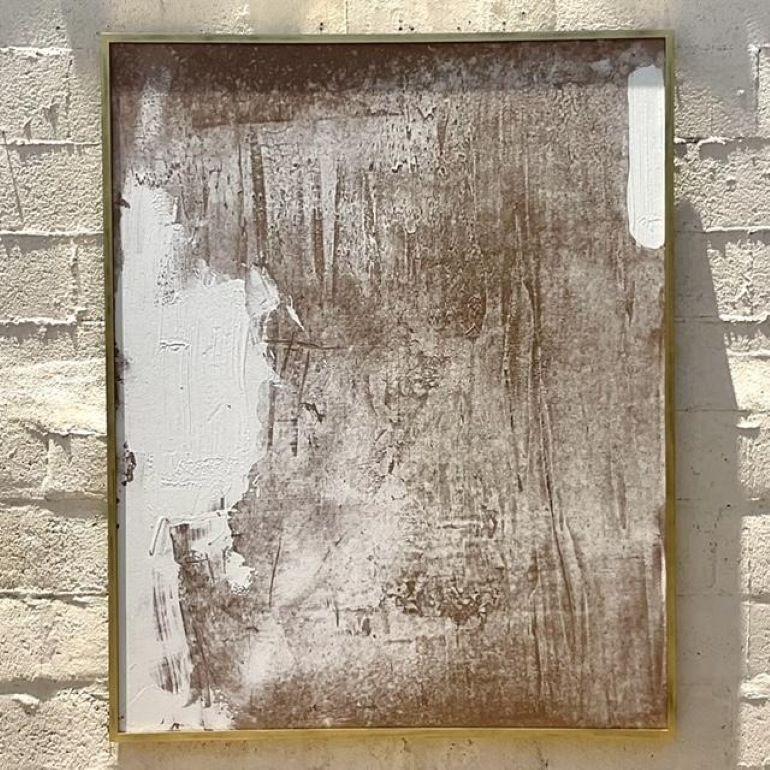 Vintage Boho Original Abstract Oil Painting on Canvas For Sale at 1stDibs