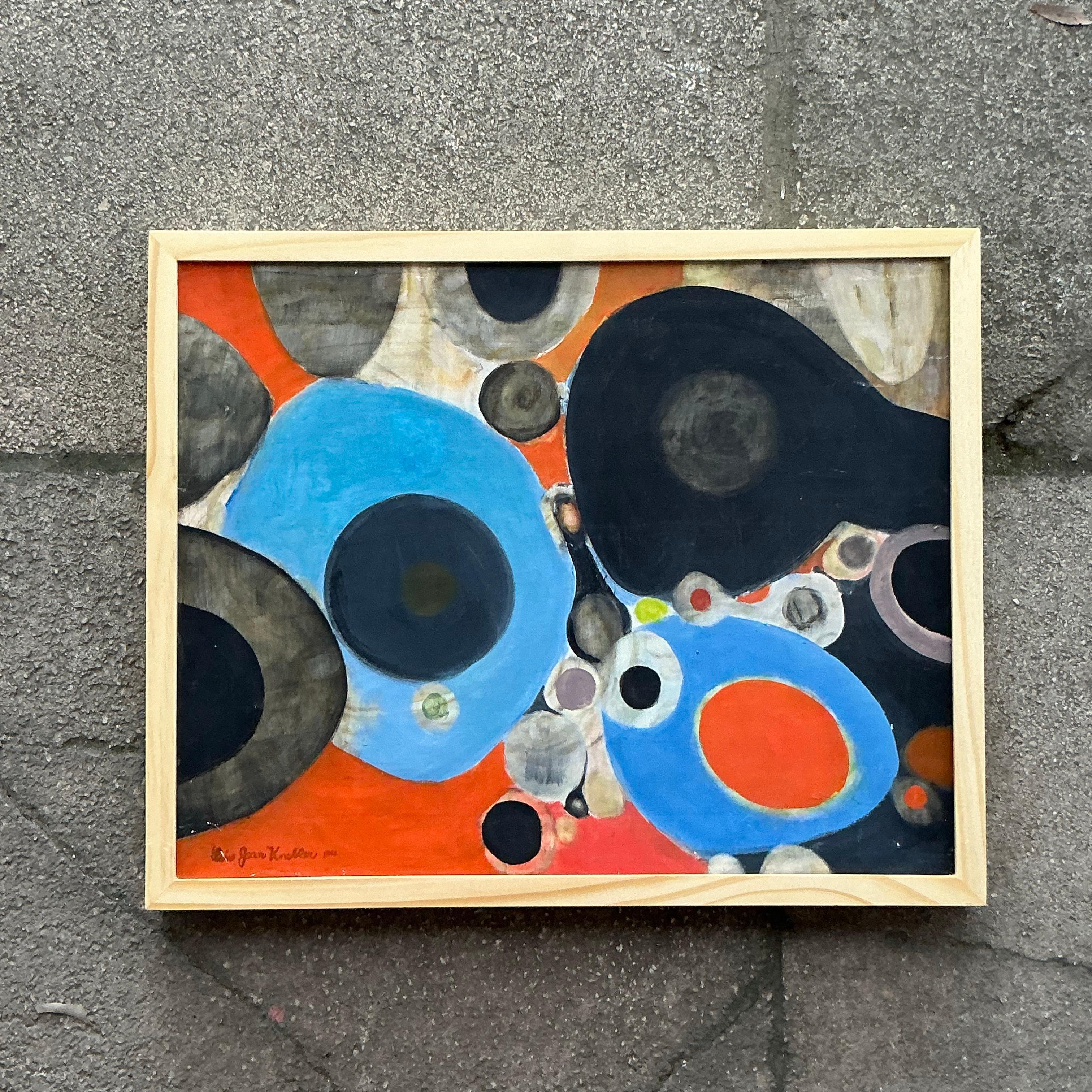 Originales abstraktes Ölgemälde auf Leinwand, Boho im Angebot 1
