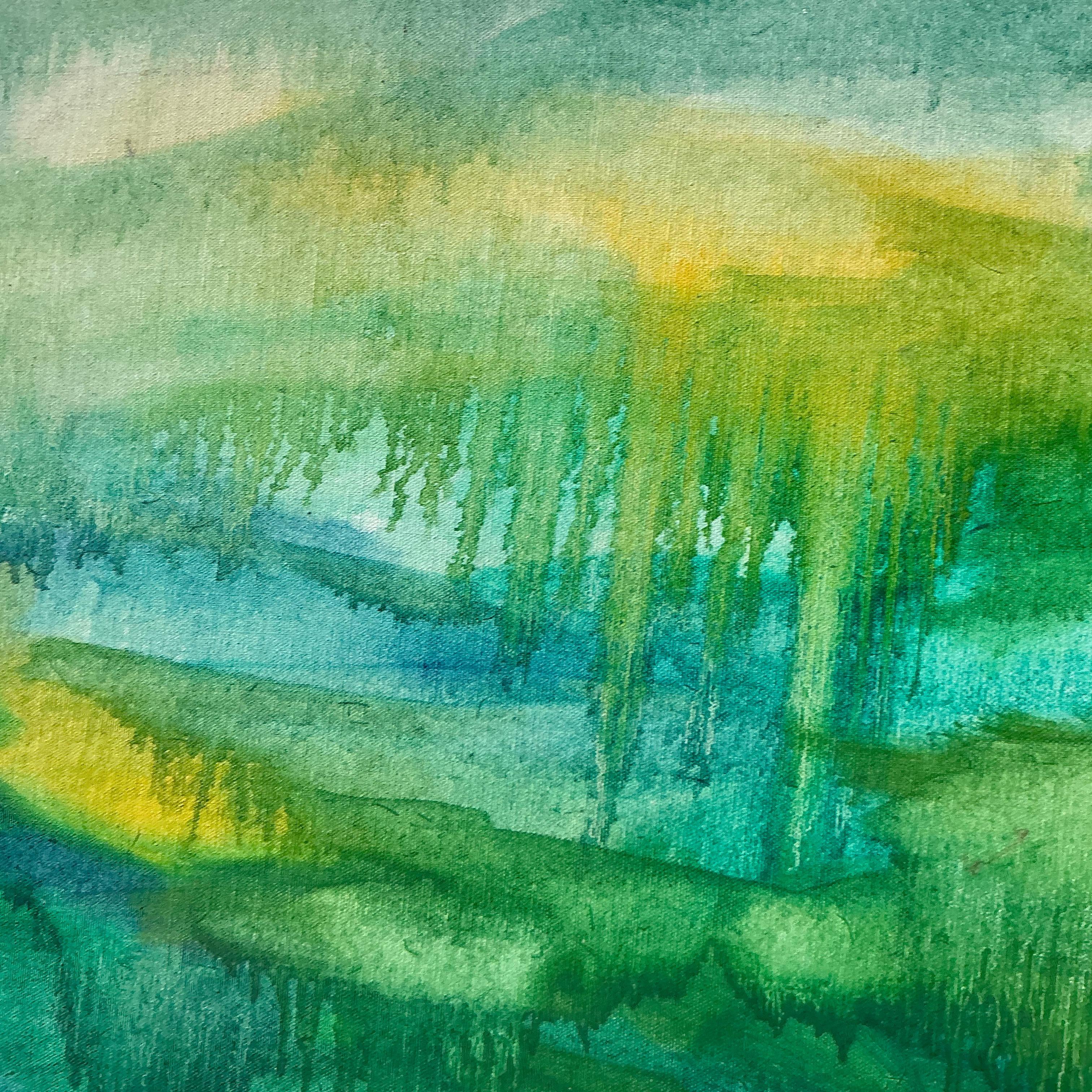 Vintage Boho Pintura al óleo abstracta original sobre lienzo Lienzo en venta