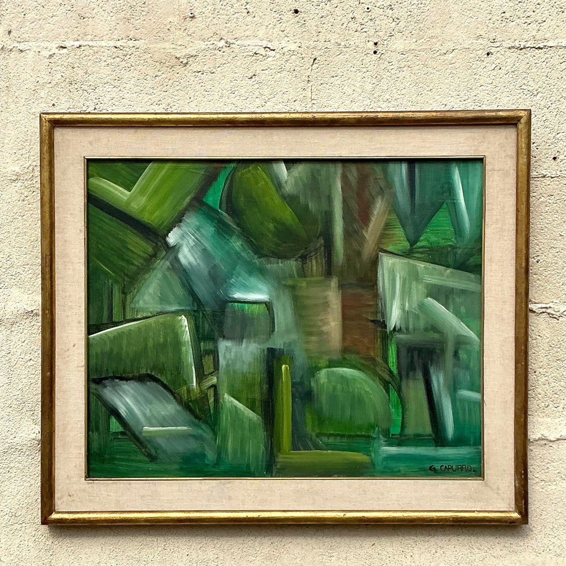 Originales abstraktes Ölgemälde auf Leinwand, Boho im Angebot 1