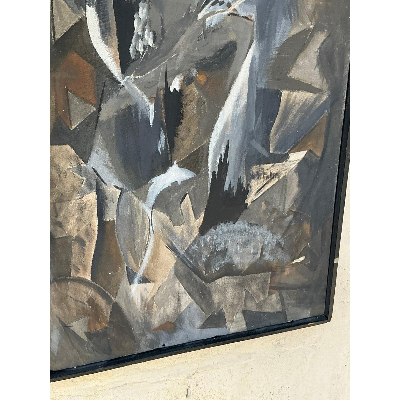 Originales abstraktes Ölgemälde auf Leinwand, Boho im Angebot 1