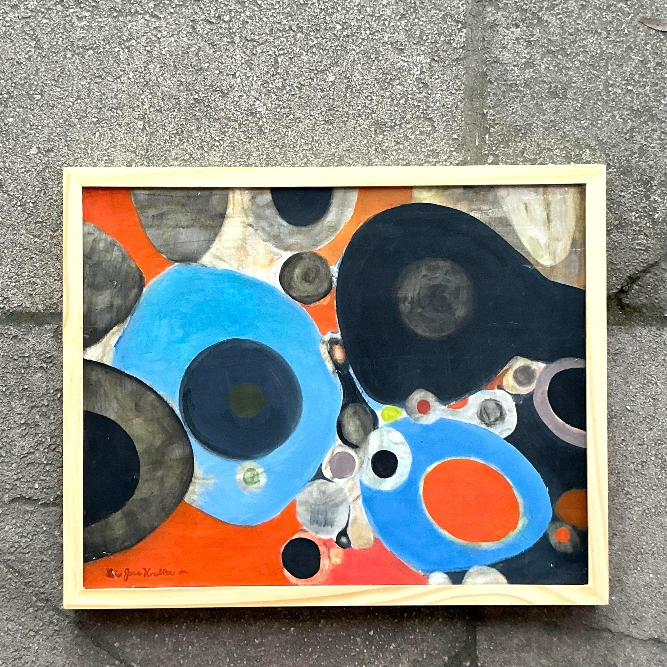 Originales abstraktes Ölgemälde auf Leinwand, Boho im Angebot 3