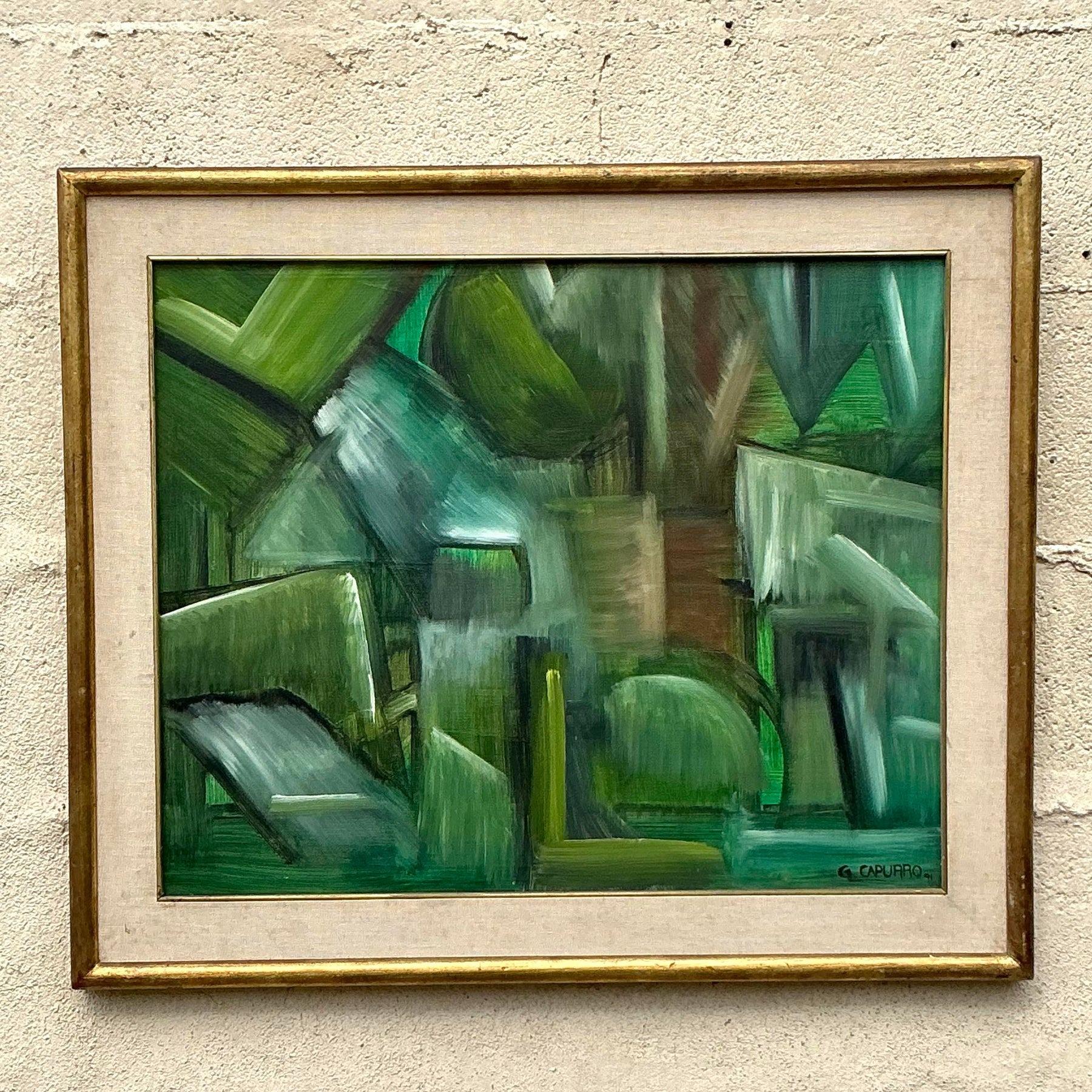 Originales abstraktes Ölgemälde auf Leinwand, Boho im Angebot 3