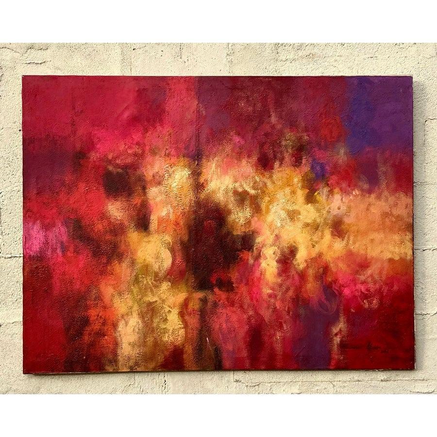 Originales abstraktes Ölgemälde auf Leinwand, Boho im Angebot 4