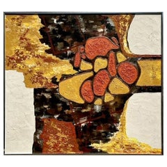 Vintage Boho Original Abstract Oil Painting on Canvas