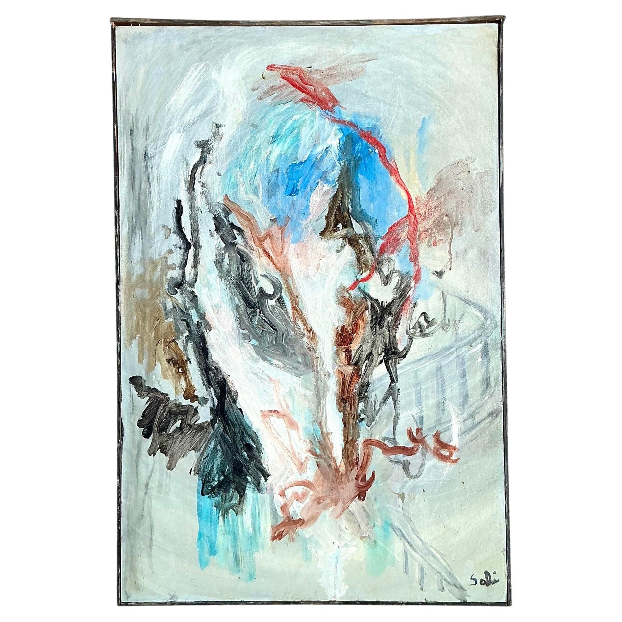 Originales abstraktes Ölgemälde auf Leinwand, Boho