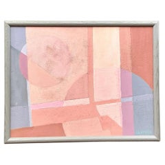 Vintage Boho Pintura al óleo abstracta original sobre lienzo
