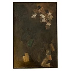 Vintage Boho Original Abstract Oil Painting on Canvas