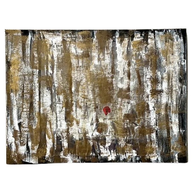 Vintage Boho Original Abstract Oil Painting on Canvas For Sale at 1stDibs