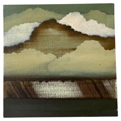 Pittura ad olio astratta originale vintage Boho su tela