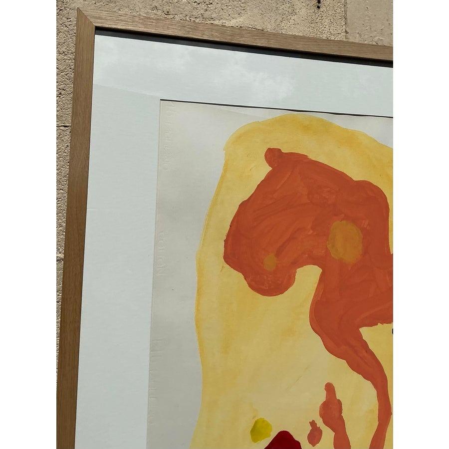 Originales abstraktes Ölgemälde auf Papier, Boho, Vintage (amerikanisch) im Angebot