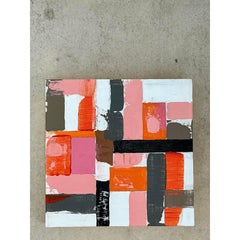 Vintage Boho Original Abstract Oil Painting on Wood