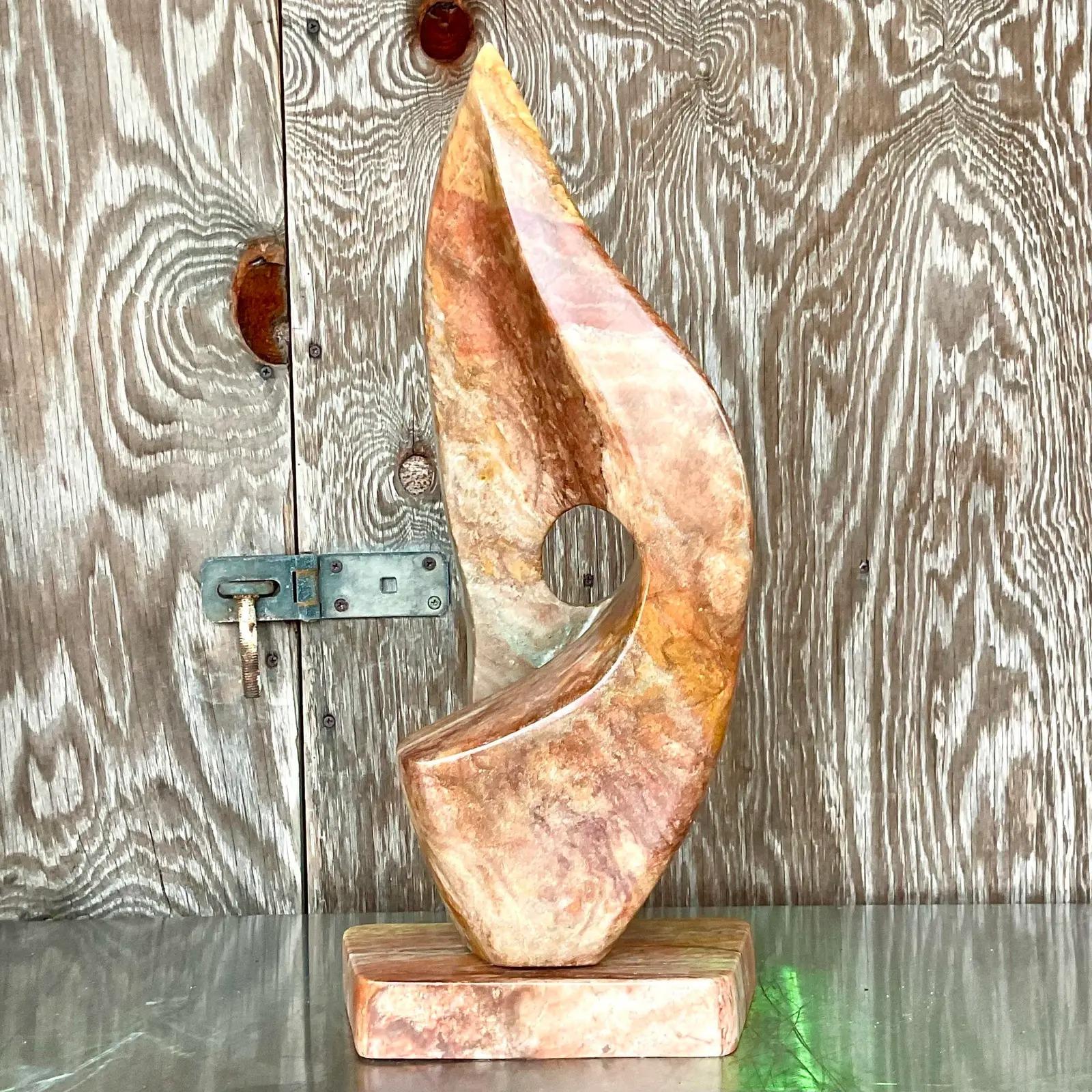 North American Vintage Boho Original Abstract Stone Sculpture For Sale