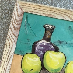 Vintage Boho Original Apples Still Life Oil on Board
