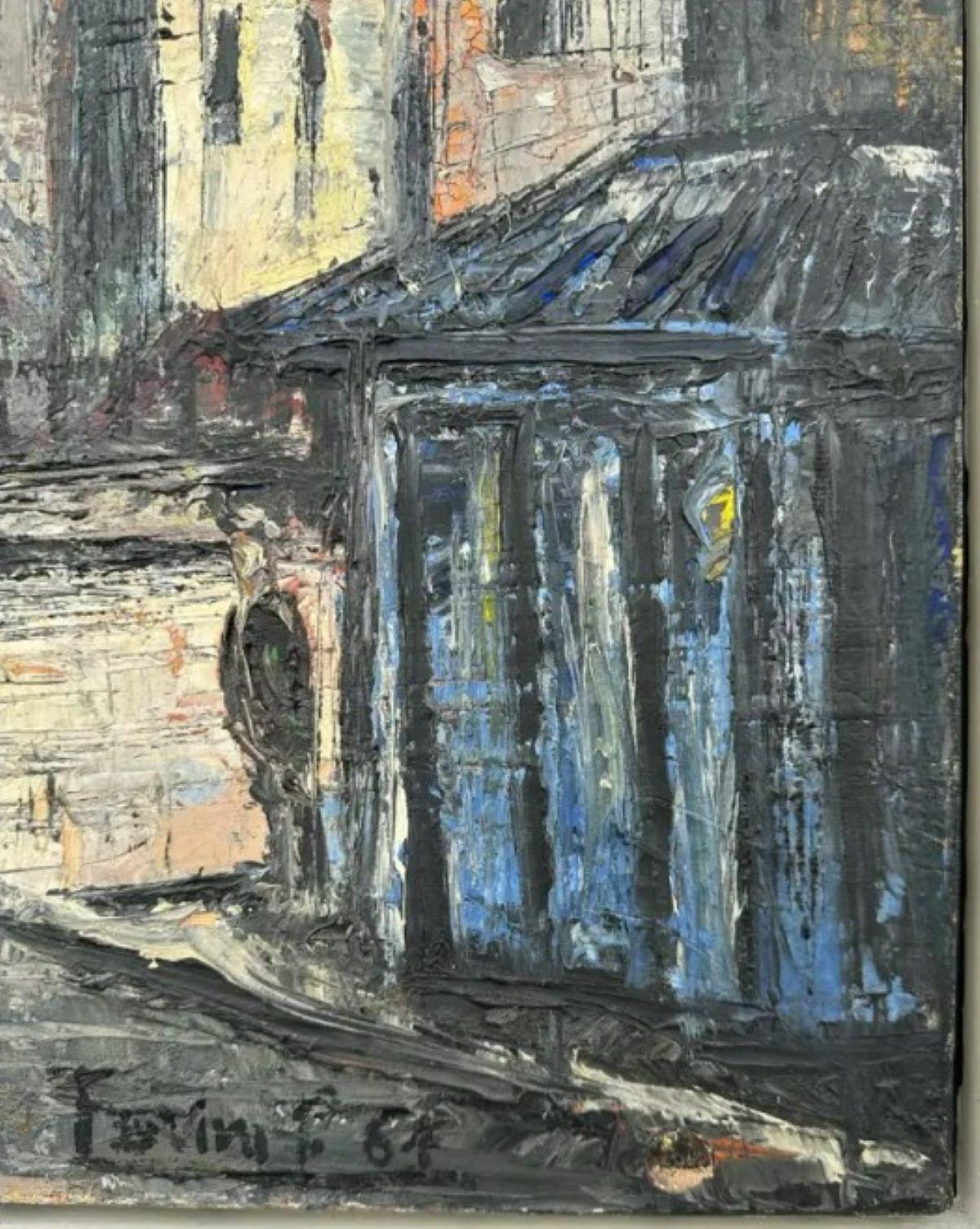 Un olio architettonico originale vintage Boho Impasto su tela, firmato dall'artista, è un pezzo unico ed espressivo. Unisce la ricchezza tattile dell'impasto con la natura onirica e libera del design boho e il mondo strutturato ma fluido