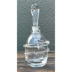 Vintage Boho Original Art Glass Bottle With Stopper