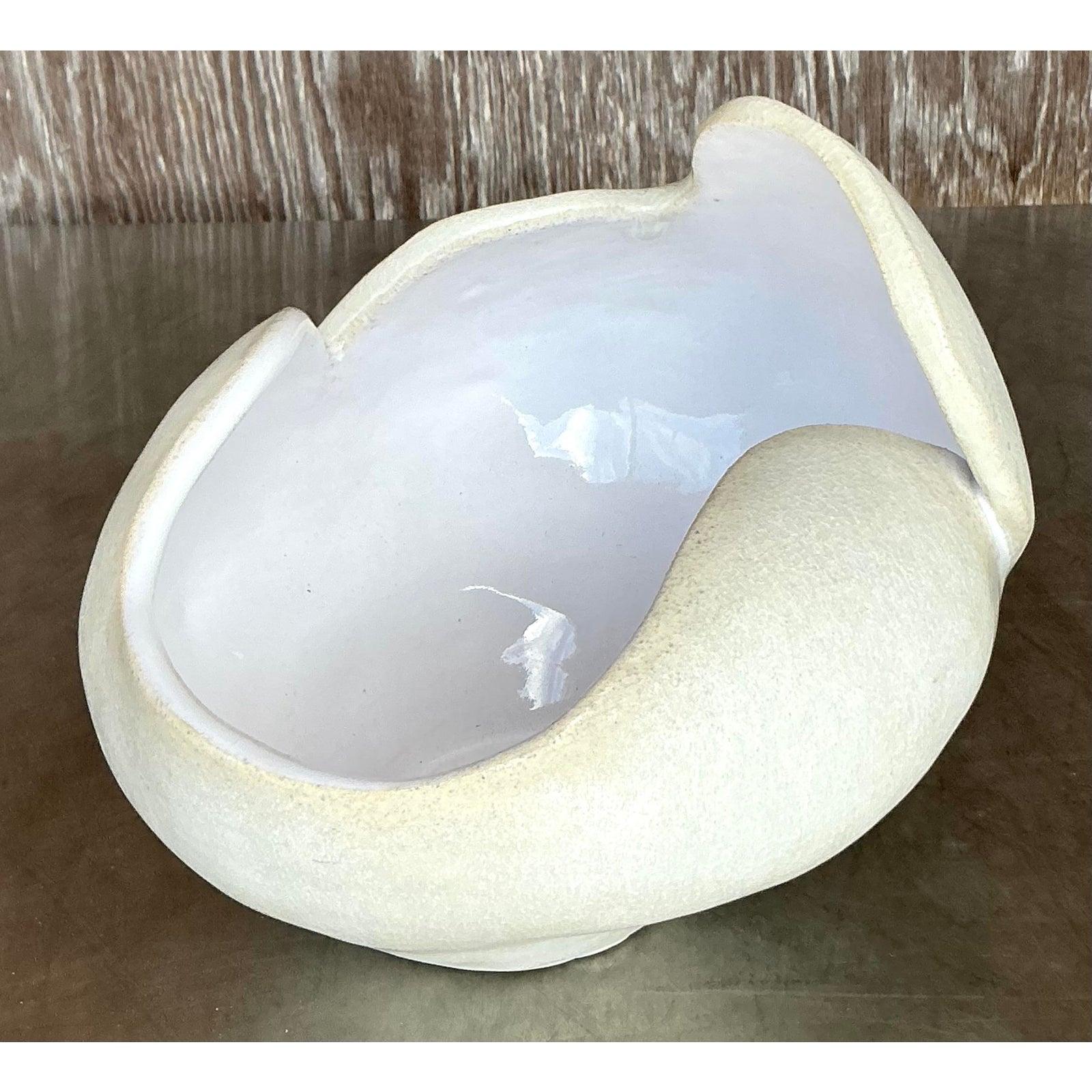 Bol vintage bohème Biomorphic Studio Pottery Bon état - En vente à west palm beach, FL