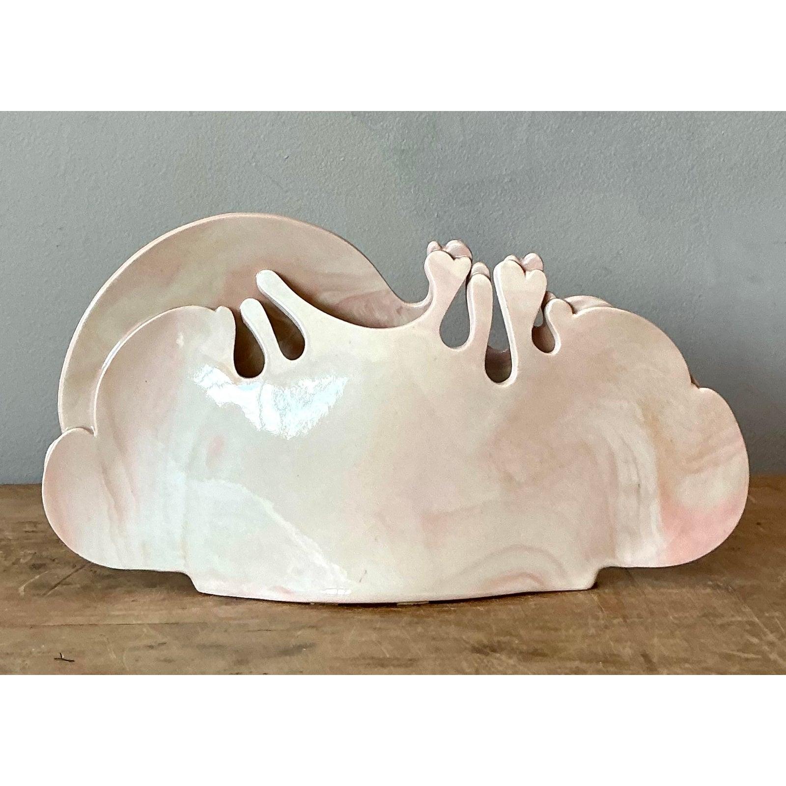 Americano Vaso di Studio Pottery originale bohémien biomorfico d'epoca in vendita