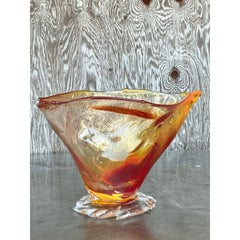 Vintage Boho Original Blown Glass Bowl