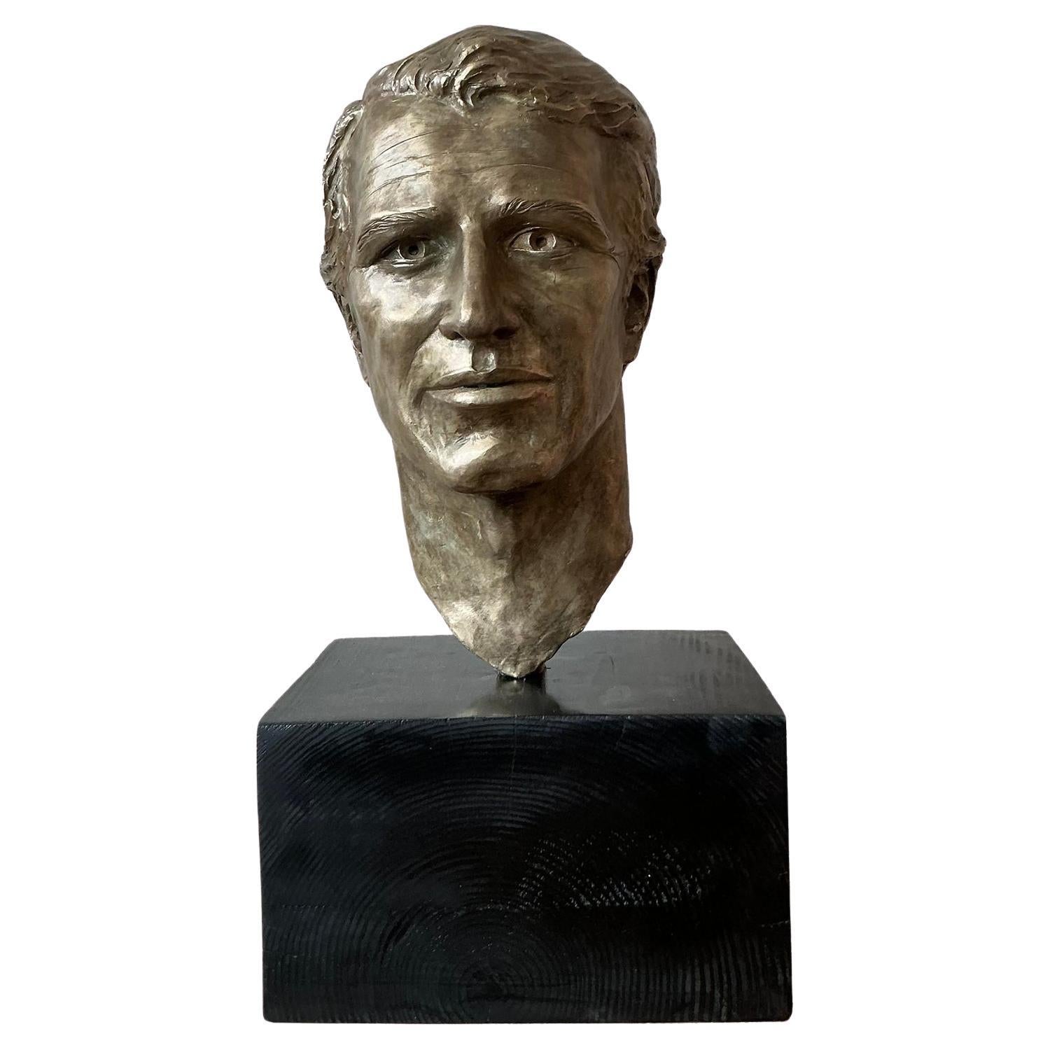Busto originale in bronzo fuso di Paul Newman, Vintage By