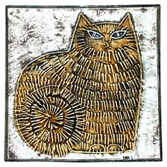 Vintage Boho Original Fat Cat Studio Pottery Tile