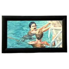 Vintage Boho Pintura Figurativa Original sobre Lienzo