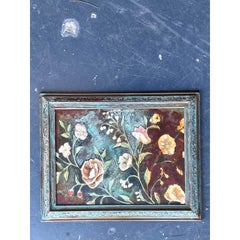 Vintage Boho Original Floral Oil Painting on Board