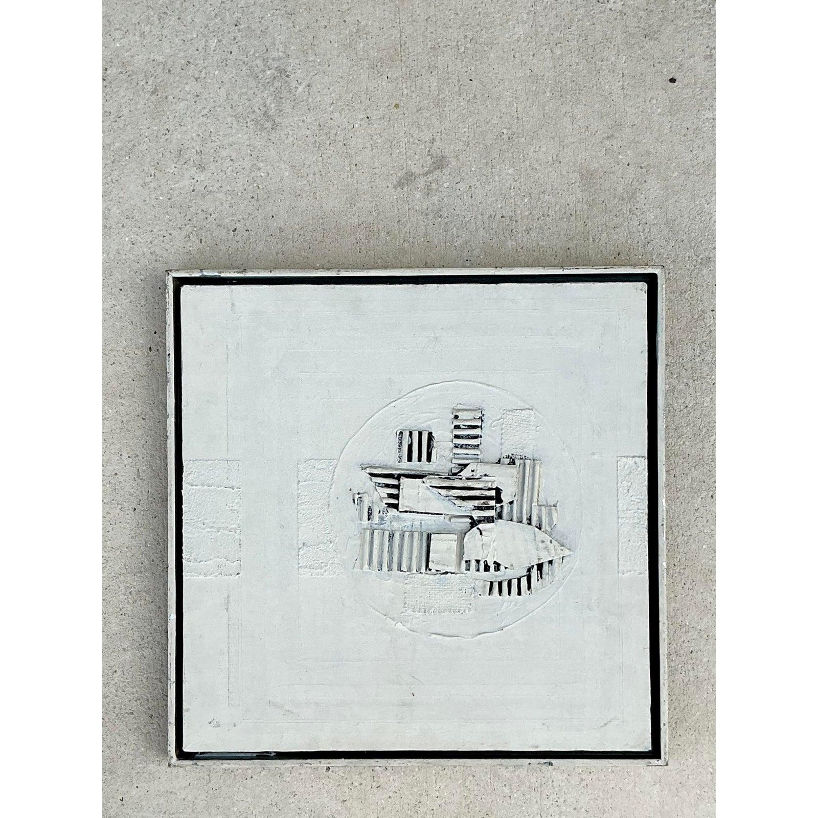 Vintage Boho Original Fundstück Ölgemälde auf Leinwand (Minimalistisch) im Angebot