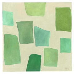 Vintage Boho Original Geometric Abstract Oil on Canvas