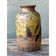 Vintage Boho Original Glazed Ceramic Vase