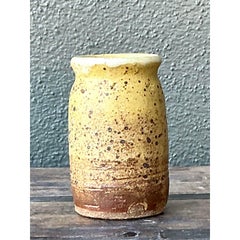 Vintage Boho Original Glazed Ceramic Vase