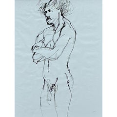 Vintage Boho Original Ink Sketch on Paper