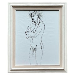 Vintage Boho Original Tinte Skizze auf Papier