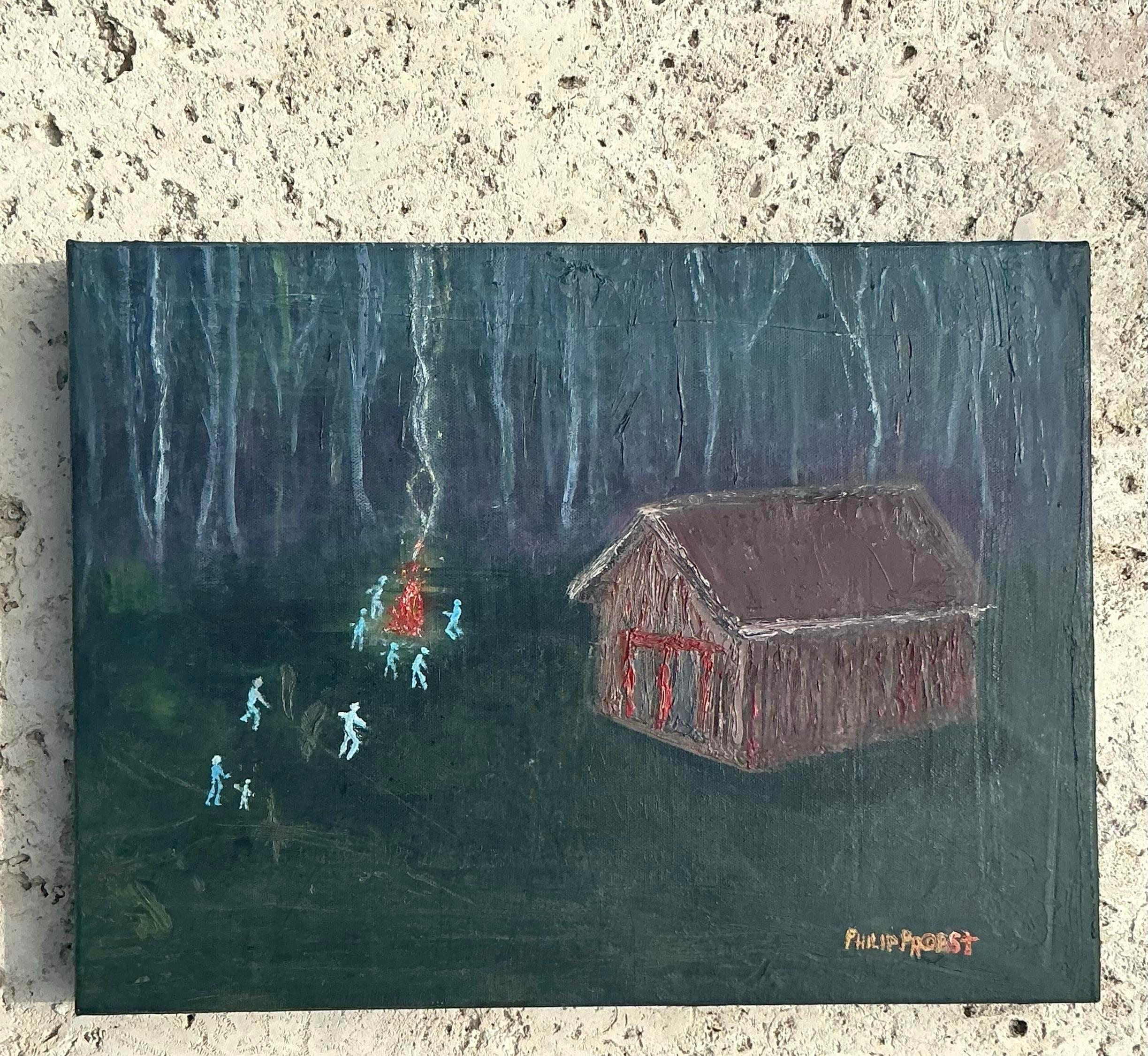 Add a touch of nature to your space with this vintage boho original landscape oil painting on canvas. Richly detailed and bursting with earthy tones, this artwork brings the serene beauty of the outdoors into your home. Perfect for creating a warm,