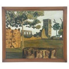 Vintage Boho Original Landscape Oil Painting on Canvas