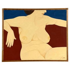 Vintage Boho Original Nude Painting of Female