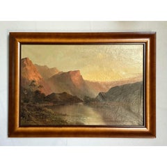 Vintage Boho Original Oil Landscape on Canvas