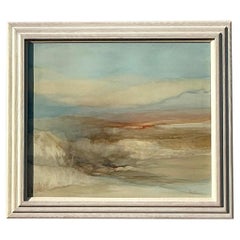 Vintage Boho Original Öl-Landschaftsgemälde auf Leinwand