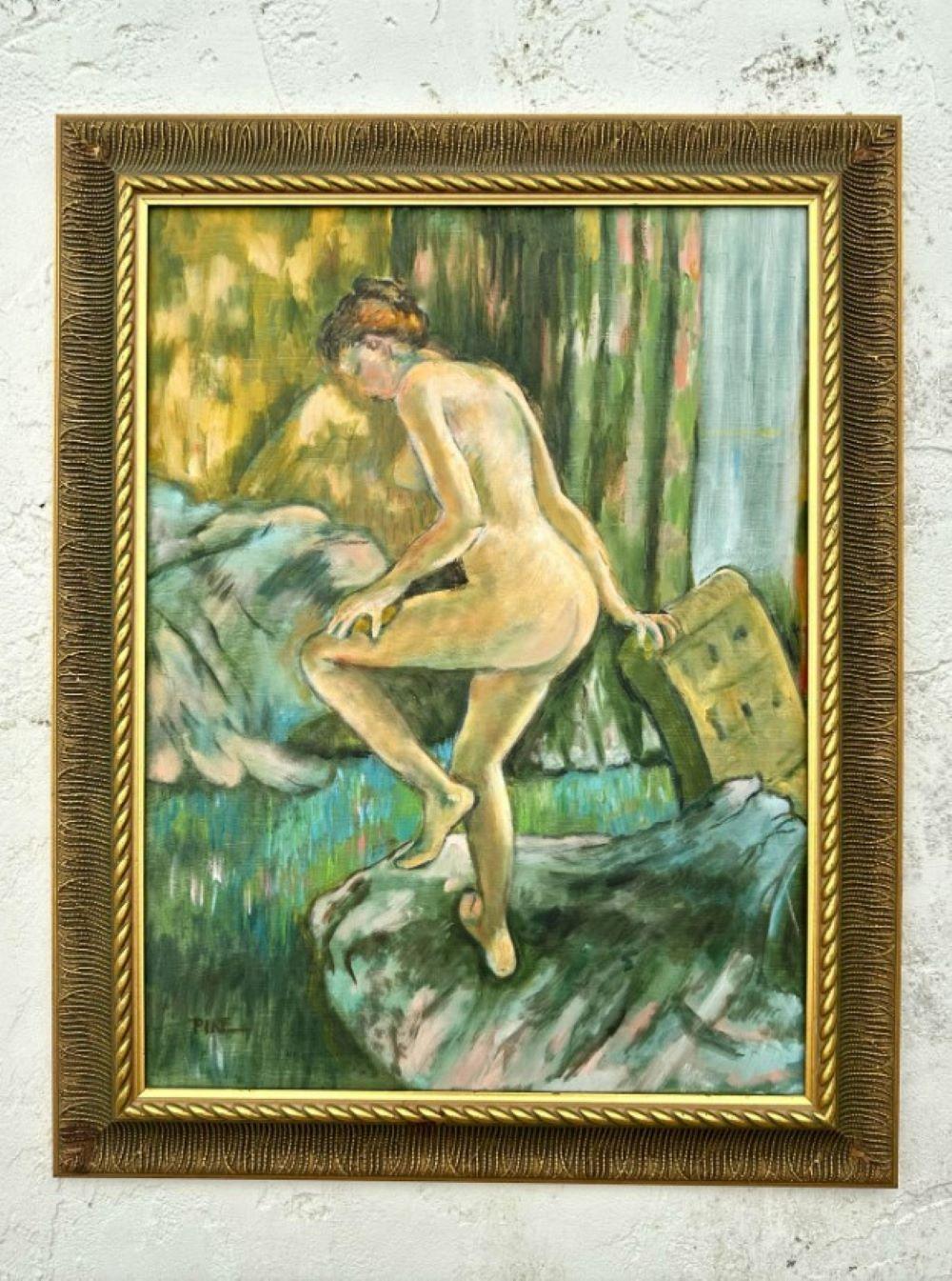 Toile Huile sur toile originale de Boho représentant une femme nue, signée par l'artiste en vente