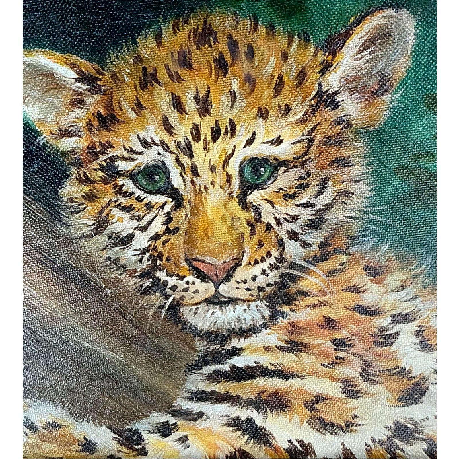 Vintage Boho Original Ölgemälde von Cub (amerikanisch) im Angebot
