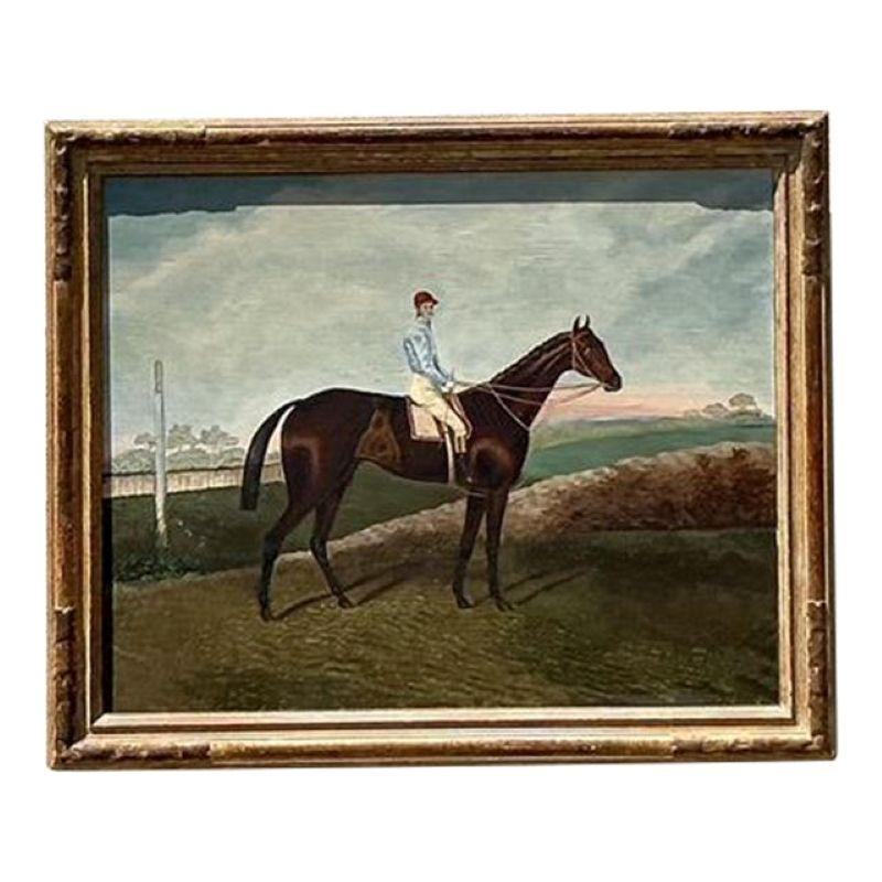 Originales Vintage Boho-Ölgemälde von Pferd und Reiter, Vintage (20. Jahrhundert) im Angebot