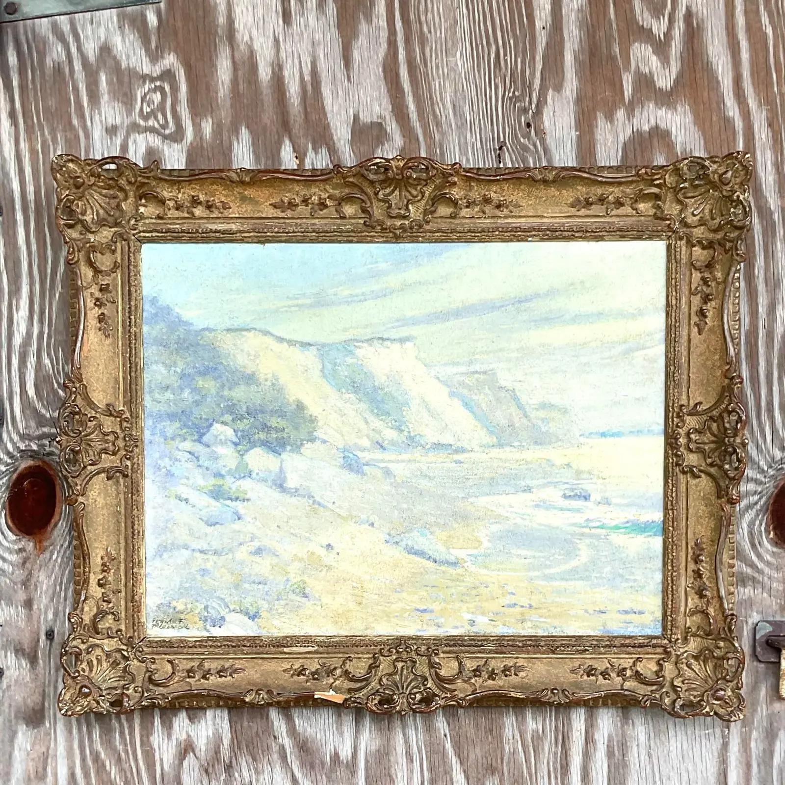 Vintage Boho Original Oil Painting of Landscape 1